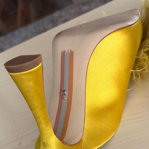 Sam Edelman Yellow Feathered Mules - Picture 5 of 6